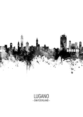 Lugano Switzerland Skyline