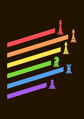 Rainbow Chess Pieces