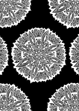 White Mandala on Black
