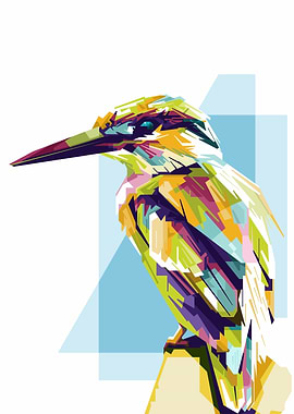 Beautiful bird peched