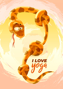 Cute snake doing Yoga