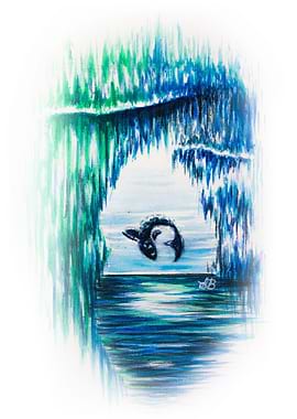 Blue Green Ice Whale