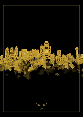 Dallas skyline gold