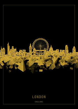 London skyline gold