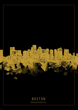 Boston skyline gold