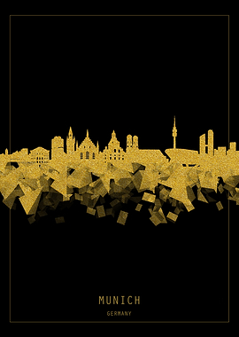 Munich skyline gold