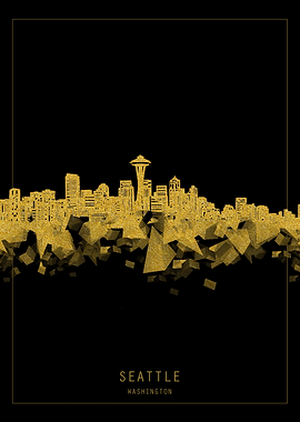 Seattle skyline gold
