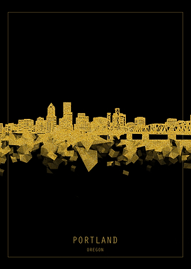 Portland skyline gold