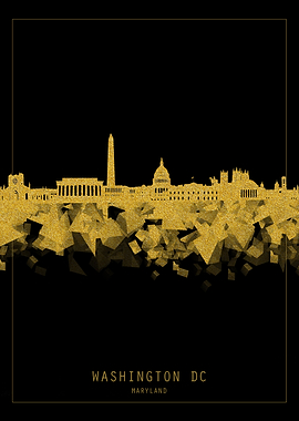 Washington dc skyline gold