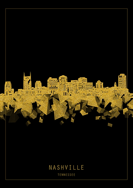 Nashville skyline gold