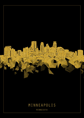 Minneapolis skyline gold