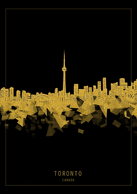 Toronto skyline gold