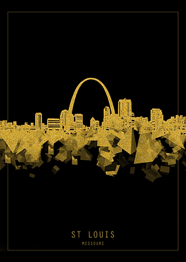St Louis skyline gold
