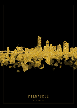 Milwaukee skyline gold