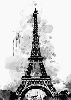 Eiffel Tower Ink Paint