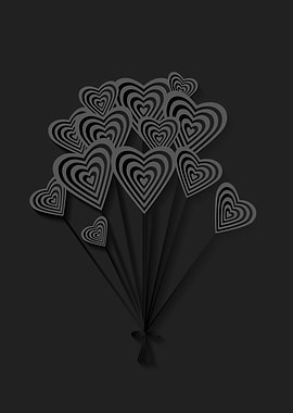 Black hearts balloons