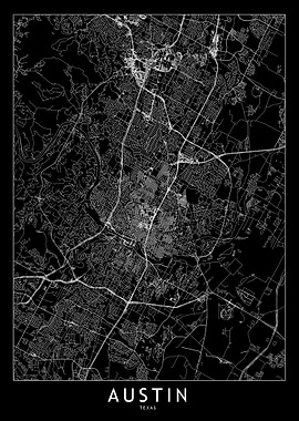 Austin Black Map