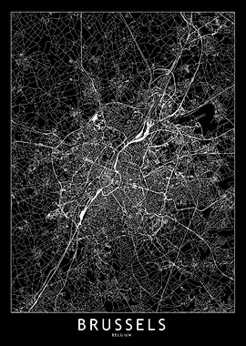 Brussels Black Map