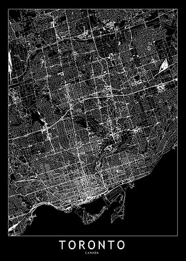 Toronto Black Map