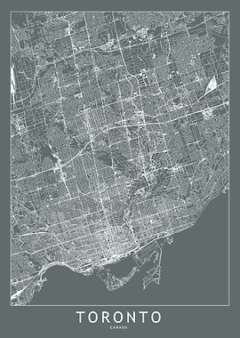 Toronto Grey Map