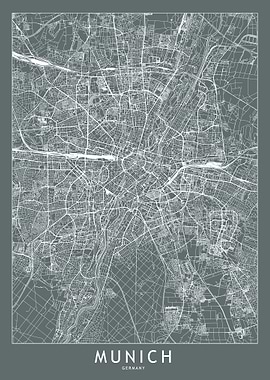Munich Grey Map