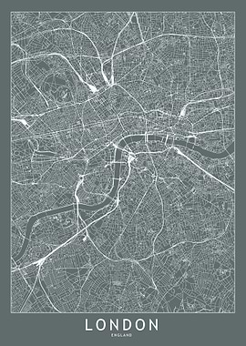 London Grey Map