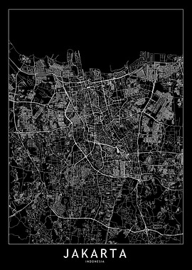 Jakarta Black Map