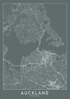 Auckland Grey Map