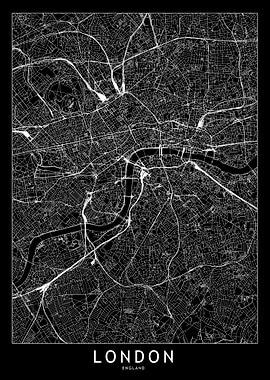 London Black Map
