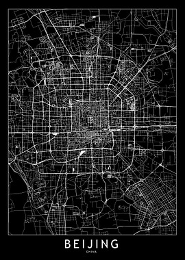 Beijing Black Map