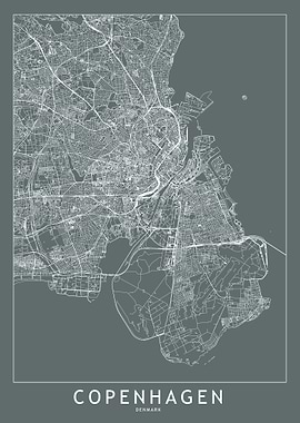 Copenhagen Grey Map