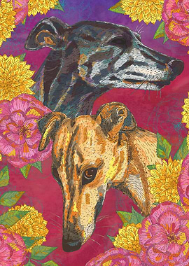 Floral Greyhound Girlies