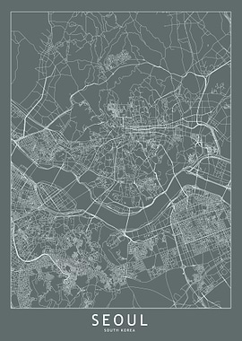 Seoul Grey Map