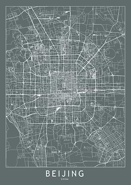 Beijing Grey Map