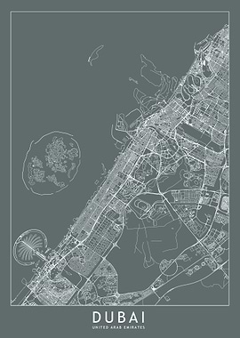Dubai Grey Map