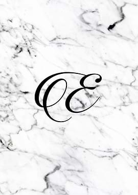 Letter E monogram Marble