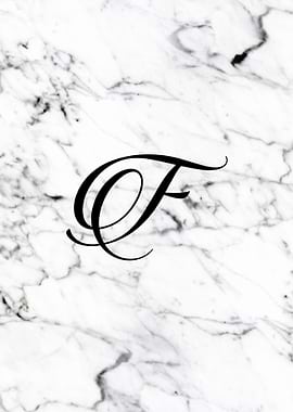 Letter F monogram Marble
