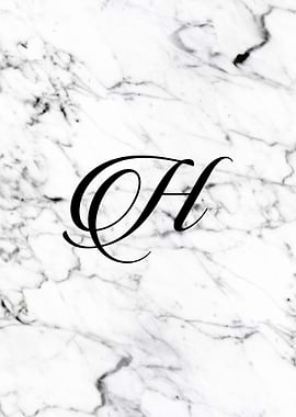 Letter H monogram Marble