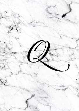 Letter Q monogram Marble