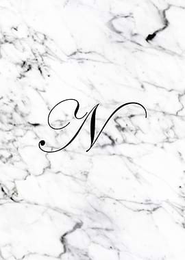 Letter N monogram Marble
