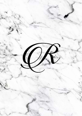 Letter R monogram Marble