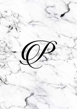 Letter P monogram Marble