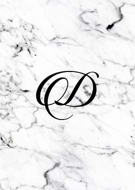 Letter D monogram Marble