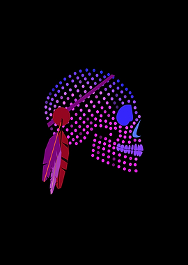 Purple skull icon with dot