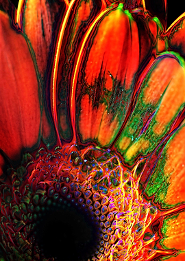 Abstract Orange Daisy