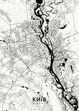 Kyiv map white