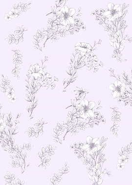Floral pastel on purple