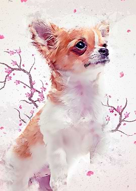 Chihuahua Sakura Paint