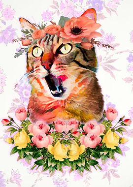 Cat and Flower