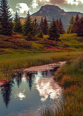 sunset reflection on lake